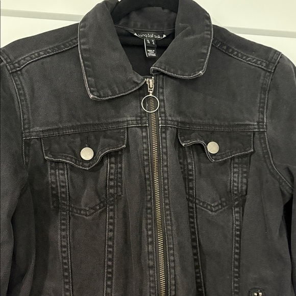 Long Tall Sally - Black denim jacket - Size 6 - Picture 3 of 9